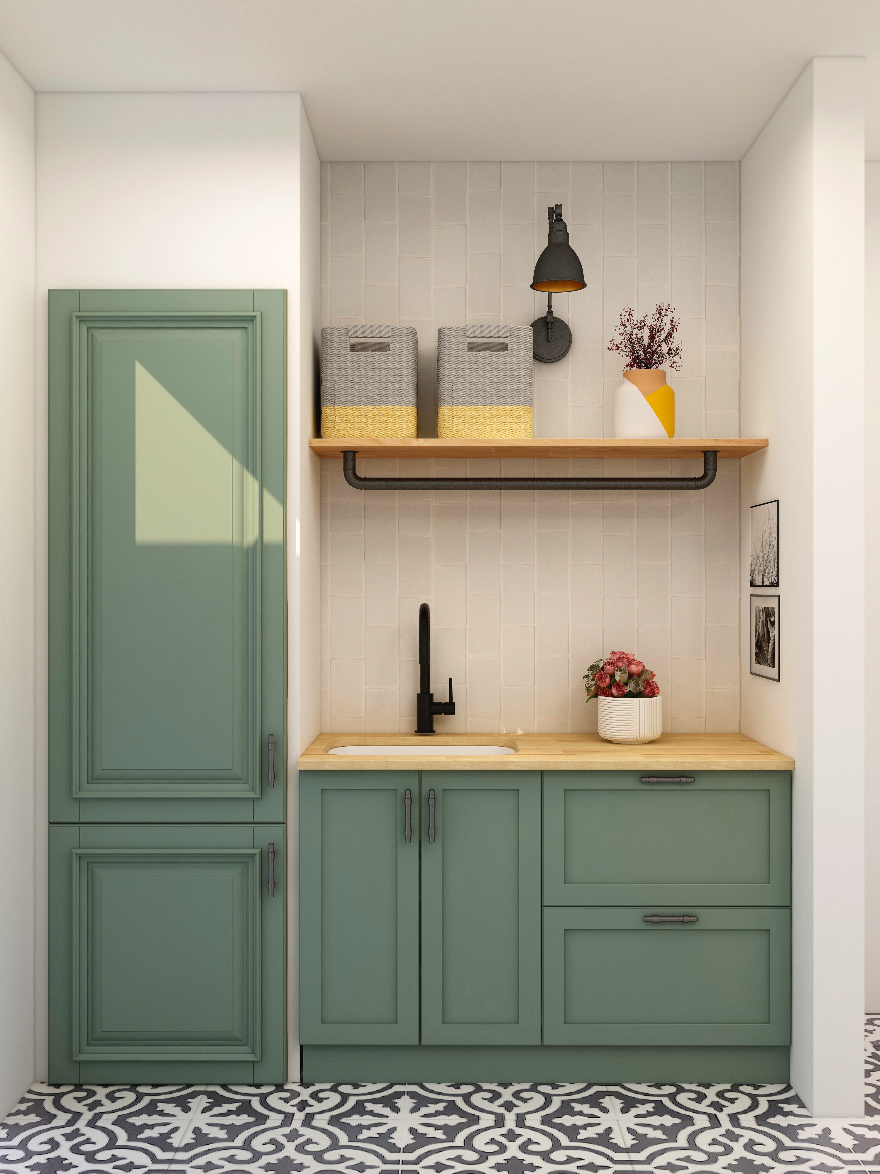 green cabinetry